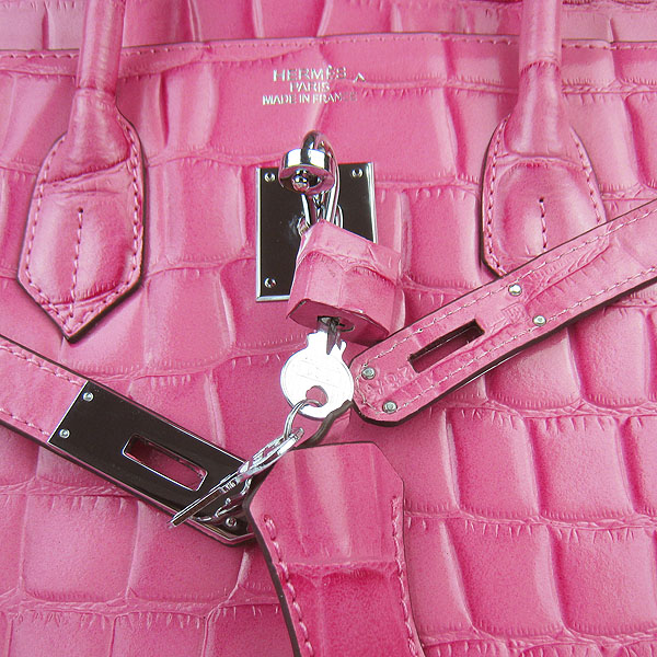 High Quality Fake Hermes Birkin 35CM Max Crocodile Veins Leather Bag Peach 6089